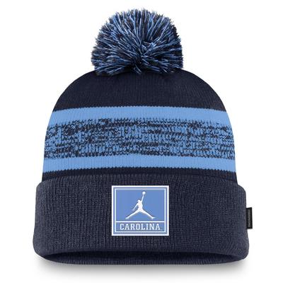 UNC Jordan Brand Sideline Peak Standard Cuff Pom Beanie