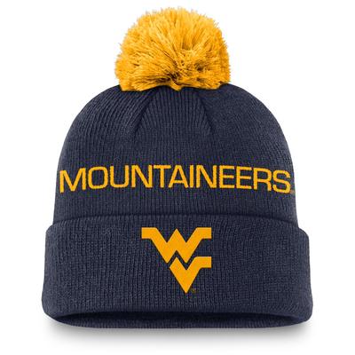 West Virginia Nike Peak Standard Cuff Pom Beanie