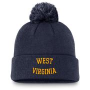  West Virginia Nike Sideline Peak Standard Cuff Pom Beanie