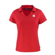  Nebraska Cutter & Buck Women's Daybreak V- Neck Polo