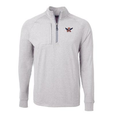 Auburn Cutter & Buck Vault Eagle A Adapt Eco Knit Heather 1/4 Zip Pullover