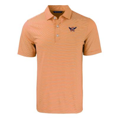 Auburn Cutter & Buck Vault Eagle A Forge Eco Double Stripe Stretch Recycled Polo ORANGE