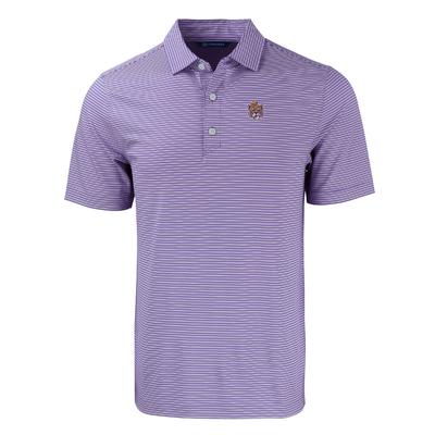 LSU Cutter & Buck Vault Sailor Forge Eco Double Stripe Stretch Recycled Polo