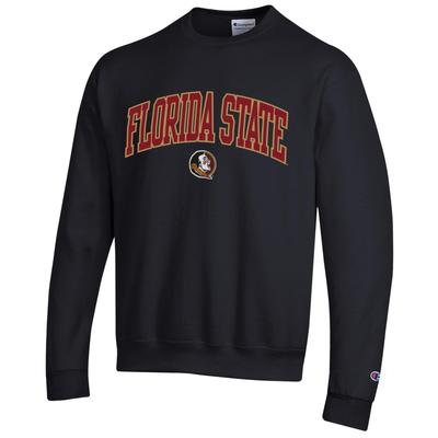 Florida State Champion Applique Arch Over Logo Crew BLACK