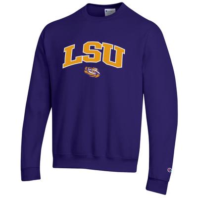 LSU Champion Applique Arch Over Logo Crew