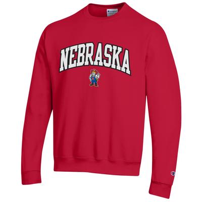 Nebraska Champion Applique Arch Over Logo Crew