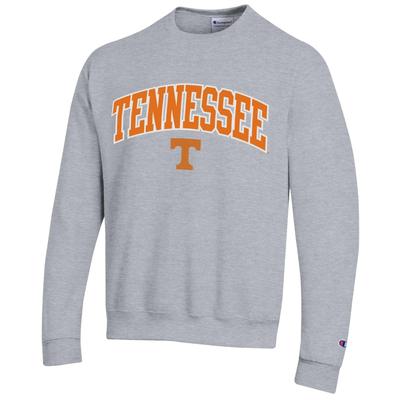 Tennessee Champion Applique Arch Over Logo Crew HTHR_GREY