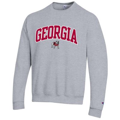 Georgia Champion Applique Arch Over Logo Crew HTHR_GREY