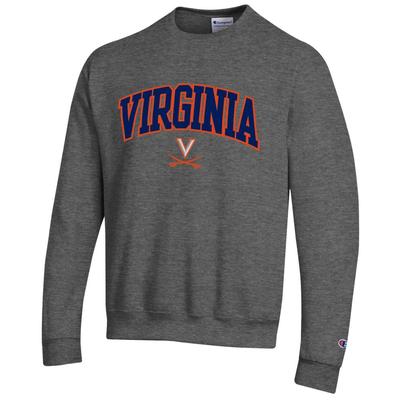 Virginia Champion Applique Arch Over Logo Crew GRANITE_HTHR