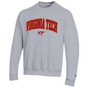  Virginia Tech Champion Applique Arch Over Logo Crew