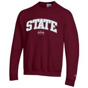  Mississippi State Champion Applique Arch Over Logo Crew