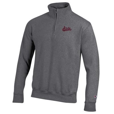 Mississippi State Champion Embroidered 1/4 Zip Pullover GRANITE_HTHR