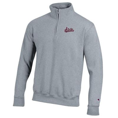 Mississippi State Champion Embroidered 1/4 Zip Pullover HTHR_GREY