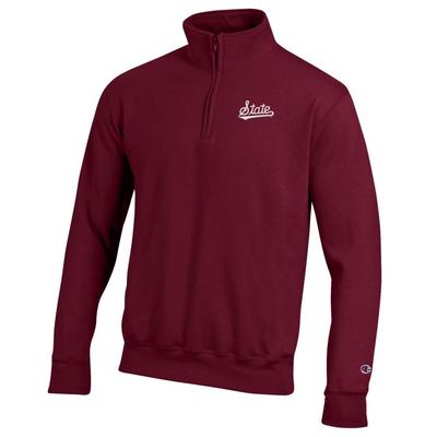 Mississippi State Champion Embroidered 1/4 Zip Pullover MAROON