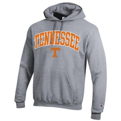 Tennessee Champion Applique Arch Over Logo Hoodie HTHR_GREY