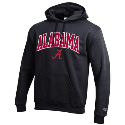 Alabama Champion Applique Arch Over Logo Hoodie BLACK