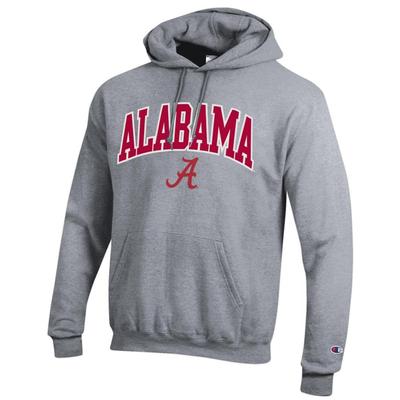 Alabama Champion Applique Arch Over Logo Hoodie HTHR_GREY