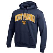  West Virginia Champion Applique Arch Over Logo Hoodie