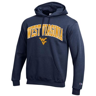 West Virginia Champion Applique Arch Over Logo Hoodie