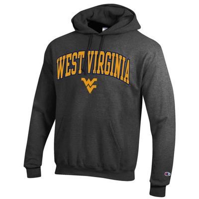 West Virginia Champion Applique Arch Over Logo Hoodie GRANITE_HTHR