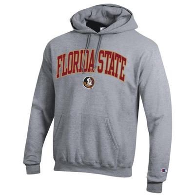 Florida State Champion Applique Arch Over Logo Hoodie HTHR_GREY