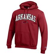  Arkansas Champion Applique Arch Over Logo Hoodie