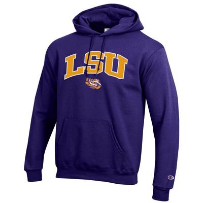 LSU Champion Applique Arch Over Logo Hoodie