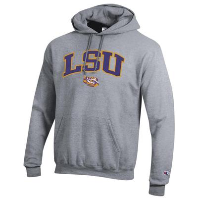 LSU Champion Applique Arch Over Logo Hoodie