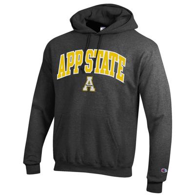 App State Champion Applique Arch Over Logo Hoodie GRANITE_HTHR