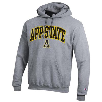 App State Champion Applique Arch Over Logo Hoodie