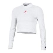  Alabama Champion Women's Fitted Long Sleeve Mock Crop Top