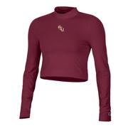  Florida State Champion Women's Fitted Long Sleeve Mock Crop Top