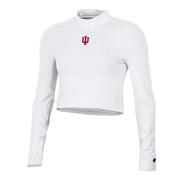  Indiana Champion Women's Fitted Long Sleeve Mock Crop Top