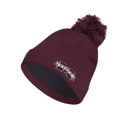 Mississippi State Adidas Cuffed Knit Pom Beanie