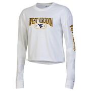  West Virginia Champion Women's Boyfriend Cropped Long Sleeve Tee