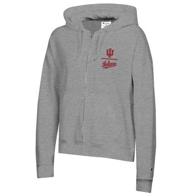 Indiana Champion Women's Logo Line Script Powerblend Full Zip