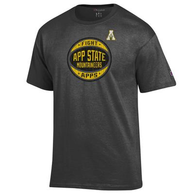 App State Champion Logo Distressed Basketball Tee