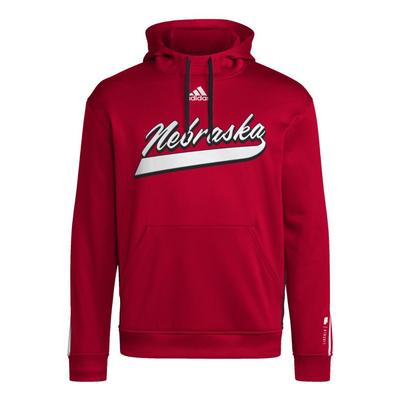 Nebraska Adidas Sideline Travel Pullover Hoodie