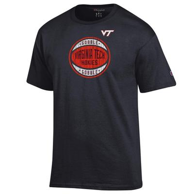 Virginia Tech Champion Logo Distressed Basketball Tee