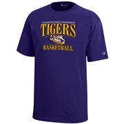  Lsu Champion Youth Wordmark Logo Basketball Tee