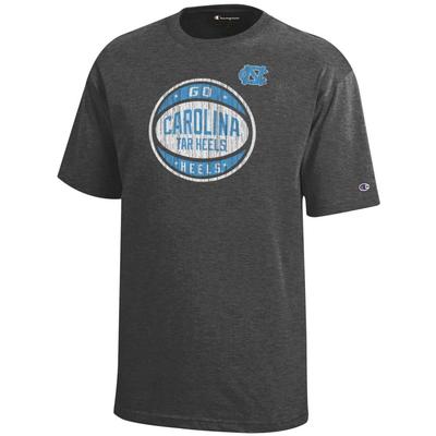 UNC Champion YOUTH Logo Distressed Basketball Tee