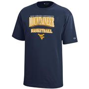  West Virginia Champion Youth Wordmark Logo Basketball Tee