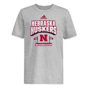  Nebraska Adidas Youth Stake Our Claim Fresh Tee