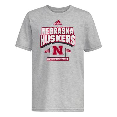 Nebraska Adidas YOUTH Stake Our Claim Fresh Tee