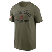  Alabama Nike Military Dri- Fit Cotton Team Issue Crew Tee