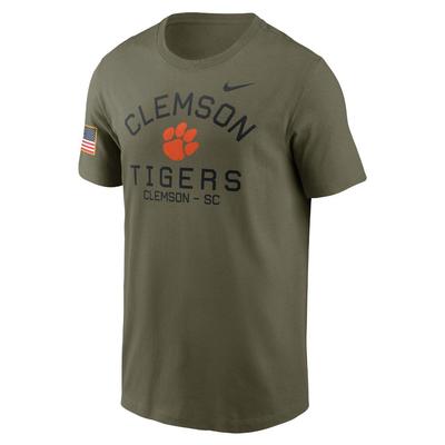 Clemson Nike Military Dri-fit Cotton Team Issue Crew Tee