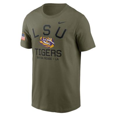 LSU Nike Military Dri-fit Cotton Team Issue Crew Tee