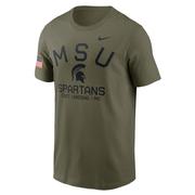  Michigan State Nike Military Dri- Fit Cotton Team Issue Crew Tee