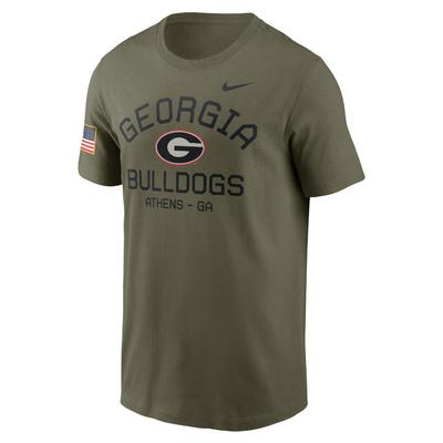 Georgia Nike Military Dri-fit Cotton Team Issue Crew Tee