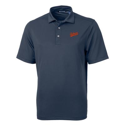 Auburn Cutter and Buck Vault Script Virtue Eco Pique Polo NAVY